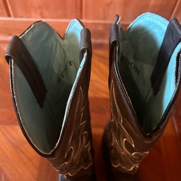 STETSON Handmade in Mexico Western Boot Marbled Black Gray Women’s 9 Cowgirl - Picture 7 of 13